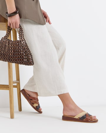 Carmen Soft Multicolour Leather Tubular Mule Sandals - Wide Fit (E)