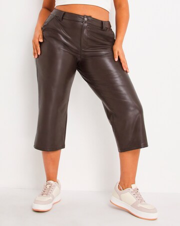 High Waisted Faux Leather PU Culotte