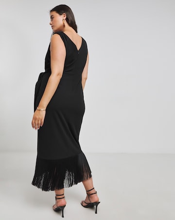 Joanna Hope Wrap Dress With Fringing