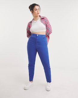 Cobalt Slim Mom Jean