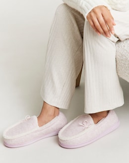 Melody Full Slipper With Bow - Extra Wide Fit (EEE)