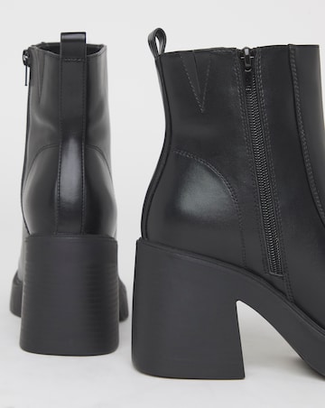 Lina Square Toe Platform Ankle Boots - Wide Fit (E)