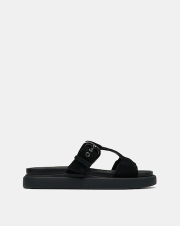 Clarks Black Suede Aristella West Sandals - Standard Fit (D)