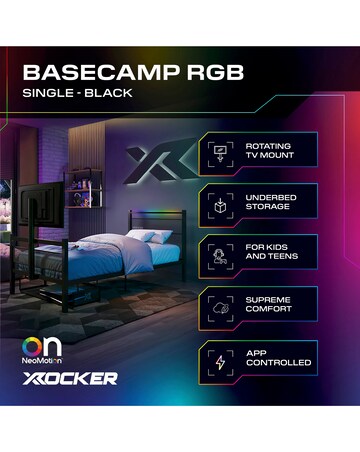X Rocker Basecamp RGB Single Bed - Black