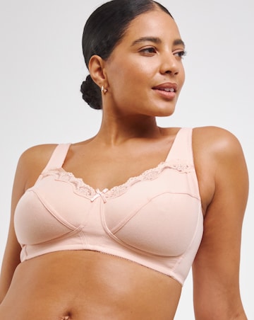 Pretty Secrets (2 Pack) Non Wired Cotton Rich Bras (B-G) White/Blush