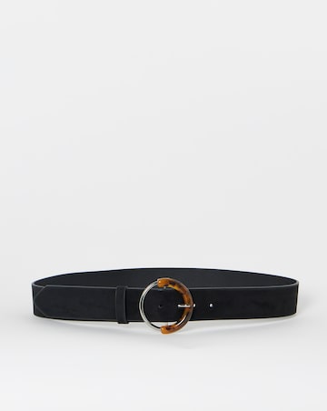 Suedette Faux Tortoise Buckle Belt