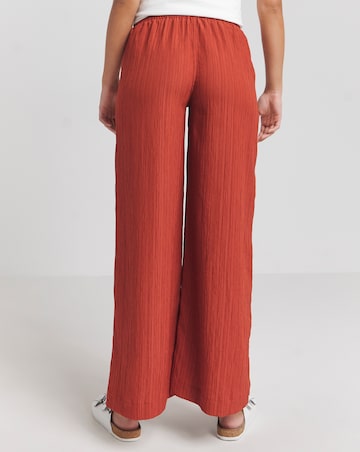 Terracotta Textured Wide Leg Trousers