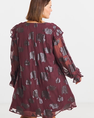 Simply Be Plum Jacquard Smock Dress