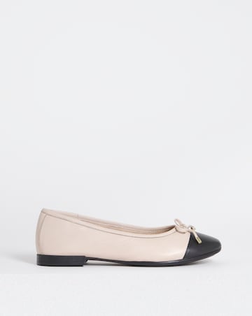 Vine Leather Ballerina With Toe Cap - Extra Wide Fit (EEE)
