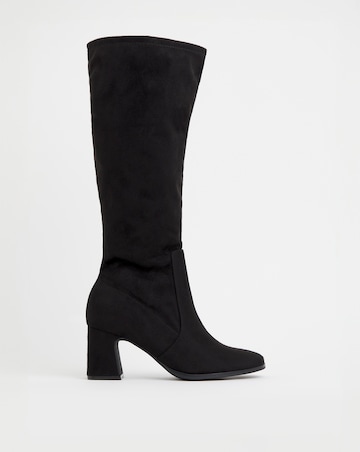 Chana Classic Knee High Heeled Stretch Boots Standard D Fit Standard Calf