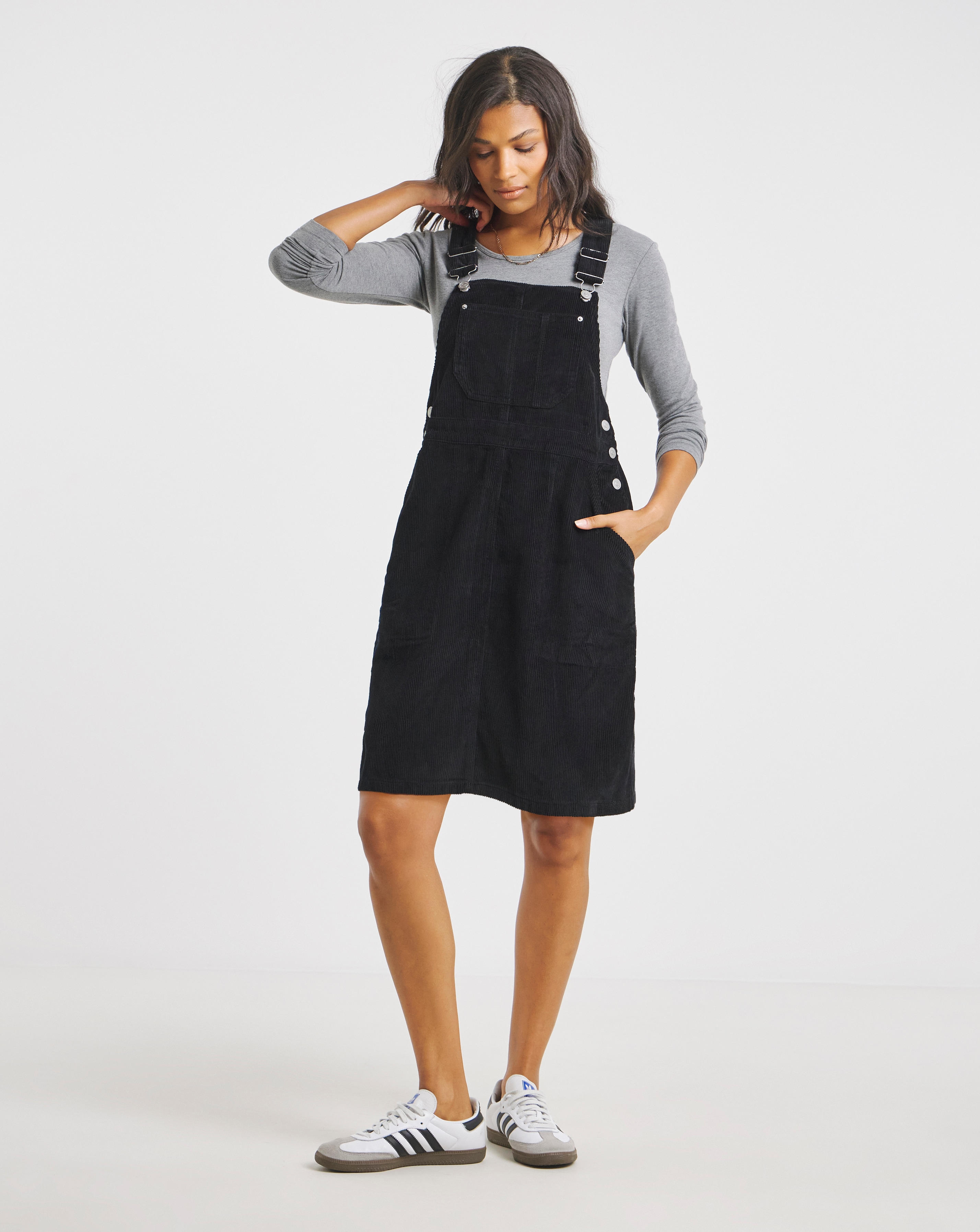 chinese dress ladies Versear Women Pinafore Dungaree Dress - Casual Adjustable Shoulder Strap  Sleeveless Loose Overall Dress