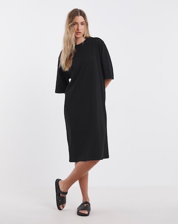 Simply Be Black Midi T-Shirt Dress