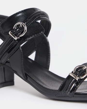 Jordin Two Strap Buckle Detail Heeled Sandals - Extra Wide Fit (EEE)