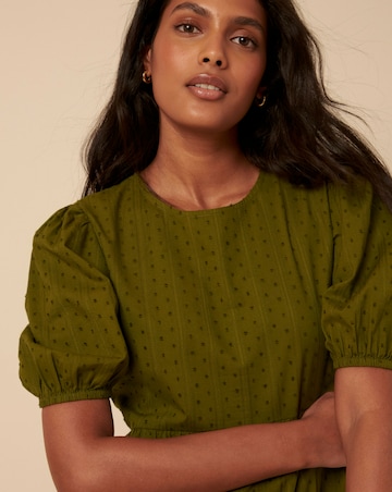 Nobody's Child Spot Puff Sleeve Dress