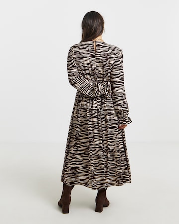 Zebra Pocket Midi Dress