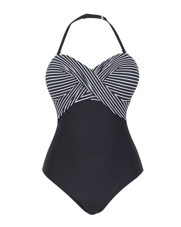 Figleaves Bandeau Tummy Control Swimsuit | Simply Be