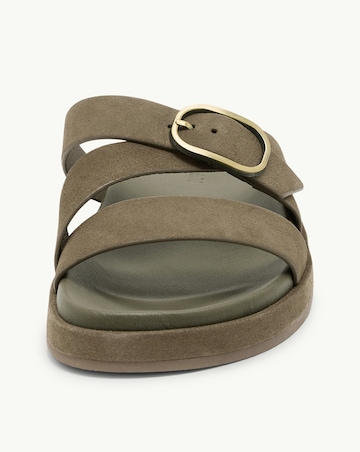 Nobodys Child Green Leather Chunky Suede Sliders - Standard Fit (D)