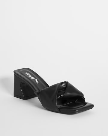 Dakota Volume Block Heeled Mule Sandals - Wide Fit (E)