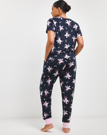 Chelsea Peers Jersey Space Unicorn Short Sleeve Crew Pyjama Set