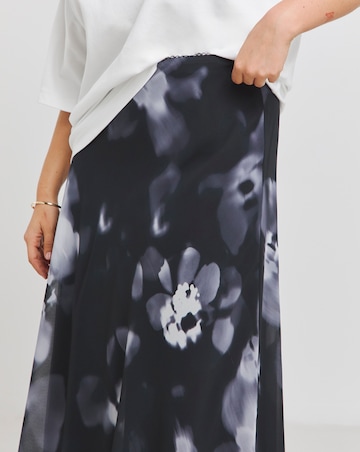 Mono Print Georgette Full Maxi Skirt