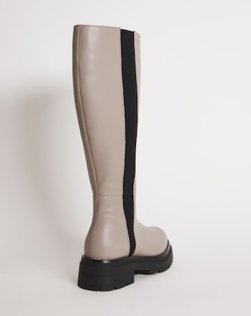 Calista Knee High Chelsea Boots - Exta Wide Fit (EEE) & Super Curvy Calf