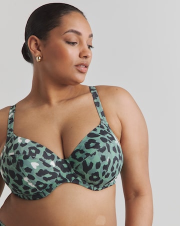 Elomi Jungle Bay Plunge Wired Bikini Top Olive