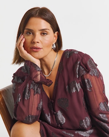 Simply Be Plum Jacquard Smock Dress