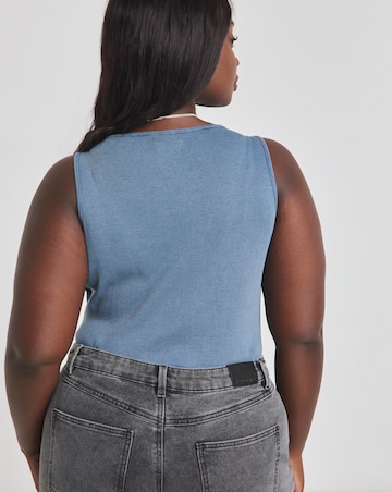 Blue Acid Wash Ribbed Body