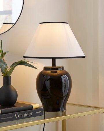 Joanna Hope Elizabeth Ceramic Black Table Lamp