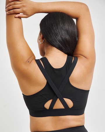 Figleaves Curve Black Two Layer Zip Front Fastening Sports Bra B-H