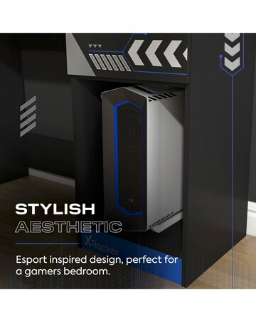Octane Gaming Desk with Drawer - Blue