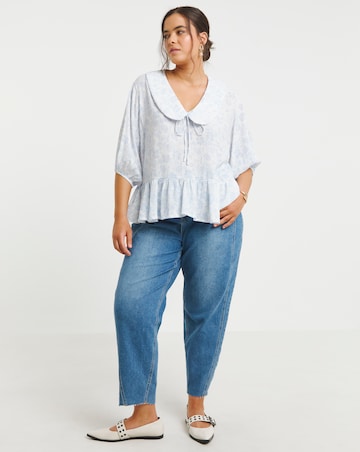 Floral Print Soft Cotton Collar Blouse