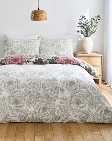 Florence Floral Cotton Blend Reversible Duvet Cover Set