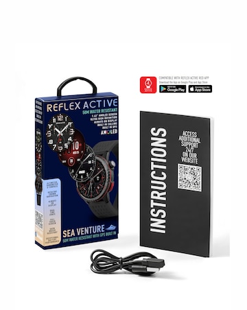 Reflex Active Venture AMOLED 50m Swim GPS Silicone Strap Smart Watch - Black