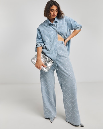 Simply Be X Twisted Wunder Diamante Shacket Co-ord