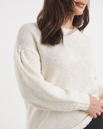 Simply Be Cream Puff Sleeve Jumper