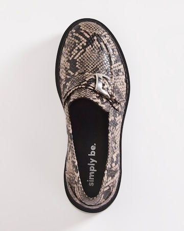 Siena Chunky Heeled Loafer Shoes - Extra Wide Fit (EEE)