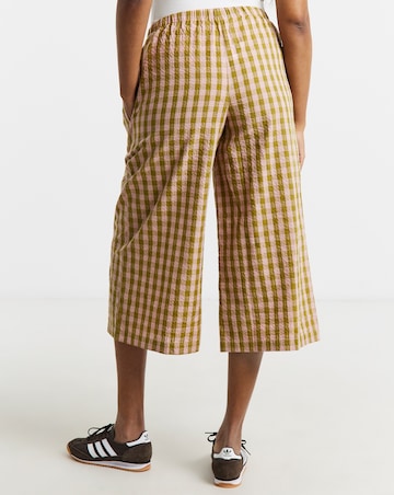 Brown and Pink Gingham Cullottes