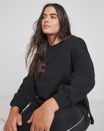 Simply Be Black Curved Hem Dip Back Sweatshirt