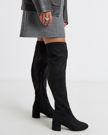 Amina Over The Knee Stretch Boots - Wide Fit (E) & Super Curvy Calf