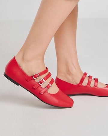 Jemma Multi Strap Mary Jane Ballerina - Wide Fit (E)