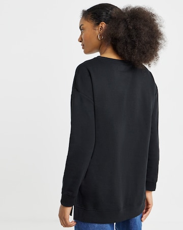 Black Side Split Sweatshirt Tunic