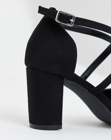 Quinn Two Part Heels With Crossover Straps - Extra Wide Fit (EEE)