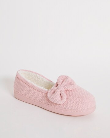 Suki Soft Warm Lined Bow Slippers - Extra Wide Fit (EEE)