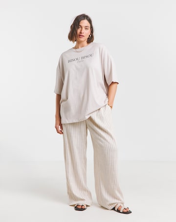 Simply Be Ecru Bisou Bisou Graphic T-Shirt