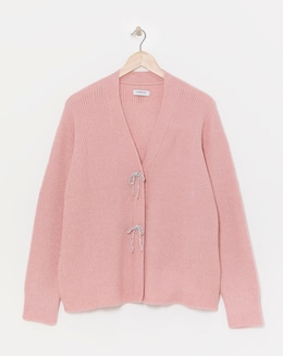 Pink Diamante Bow Cardigan
