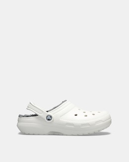 Crocs White Fleece Lined Classic Clog -Standard Fit (D)