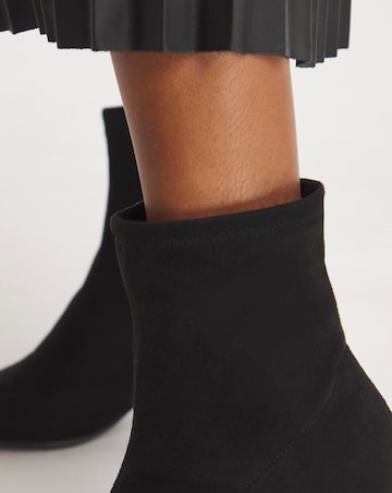 Ally Kitten Heel Sock Boot - Wide Fit (E)