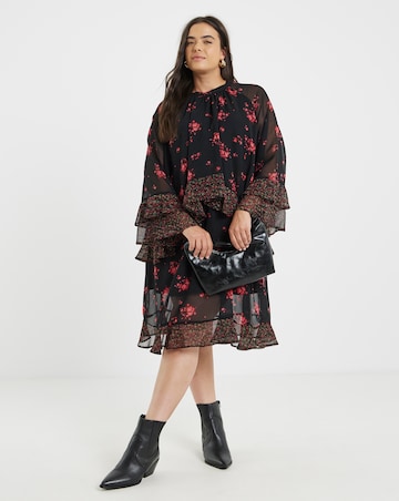 Simply Be Mixed Print Skater Dress