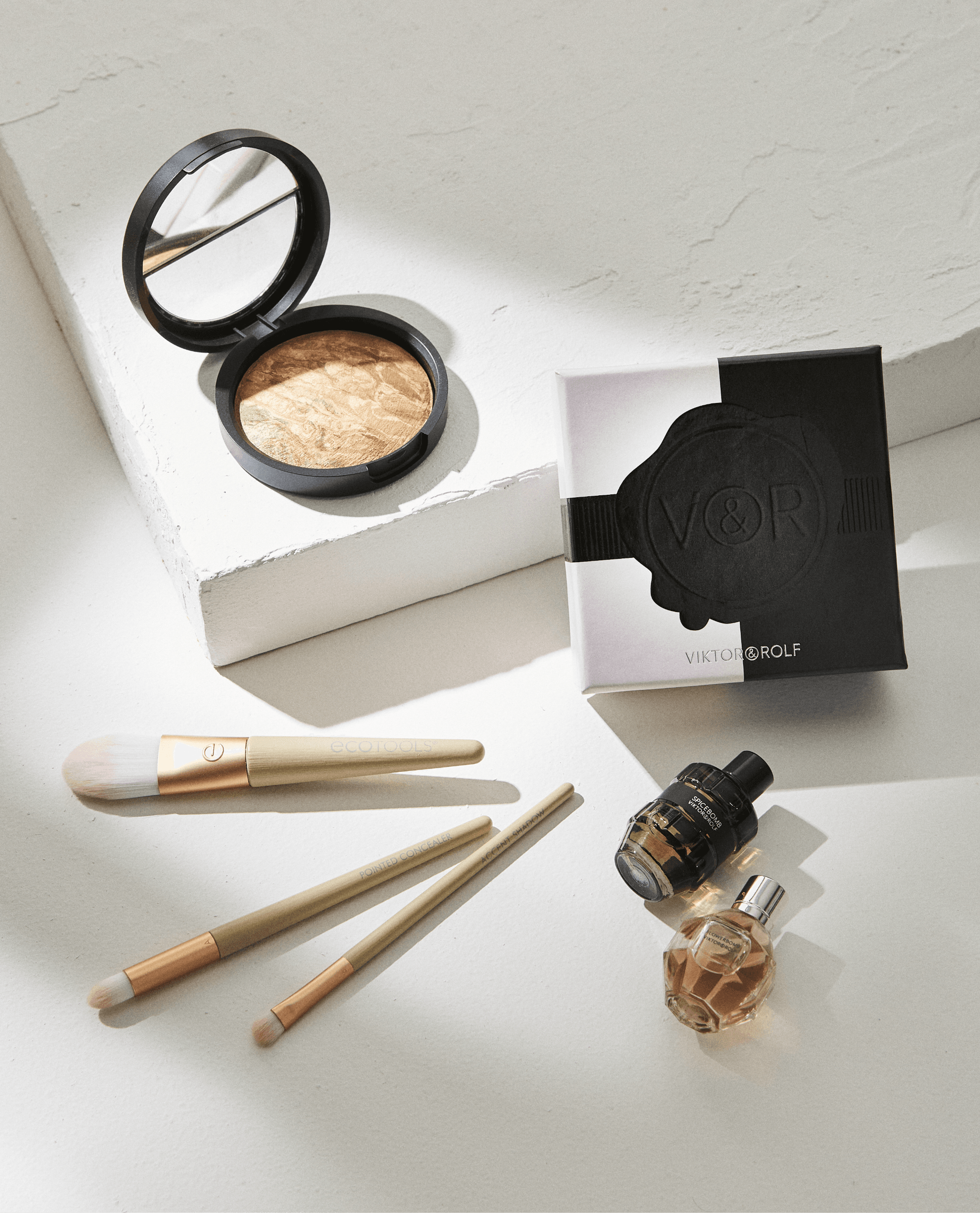 A collection of make up items